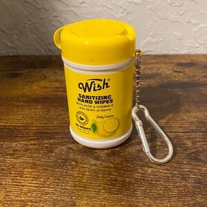 Wish Lemon Sanitizing Hand Wipes with Carabiner